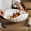 Plato de Cerámica de Alta Gama con Patrón de Roca, Modelo Nuevo 2026 para el Hogar, Plato Grande de Cerámica para Pescado al Vapor de Lujo Ligero, Vajilla para Hotel