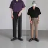 Calça de terno reta solta estilo coreano para verão plus size, calça casual masculina, nova coleção 2025, alta qualidade, com um belo caimento e versátil para vários looks