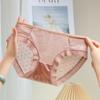 Ropa interior fina y sexy de verano para mujer, de encaje transparente, de algodón, con entrepierna, cintura baja, pantalones cortos cómodos y de secado rápido.
