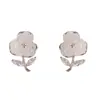 Novedad de verano moda dulce combinan con todo aretes gruesos de flor de cristal hechos a mano color plata pasador de plata s925 aretes sencillos para mujer