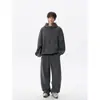 Conjunto de Sudadera con Capucha de Color Sólido de Peso Pesado Estilo Casual para Hombre, Temporada de Primavera, Marca de Moda Oversize, Corte Holgado para Adolescentes, Conjunto Fresco y Elegante