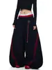 Pantalones Anchos Curvos de Calle Americana Transfronterizos 2026 para Mujer, Pantalones Deportivos de Calle de Baile de Moda, Pantalones Casuales Rayados Sueltos