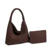 Bolso tote de hombro grande informal estilo Ins, bolso cubo tejido simple hecho a mano coreano, bolso para la compra/verduras para ir al trabajo