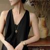 Collar de Cristal de Cabello Natural Diseño Nicho para Mujer Colgante Francés Ovalado Ajustable Transparente Exagerado Collar Vintage