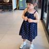 Vestido de Verano para Niñas Moda para Bebés Niños Elegante Moderno Marca Estilo Coreano Pastoral Floral Princesa Chaleco Falda de Tirantes