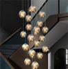 Lámpara de Araña Larga LED de Pasillo Moderna Simple Edificio Dúplex Casa Corredor Lámpara de Escalera Giratoria Lámparas de Sala de Estar con Forma Especial
