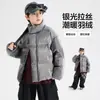 Chaqueta de Invierno para Niños con Cuello Alto Reflectante Láser, Nueva 2026, Abrigo Corto Impermeable Resistente al Frío