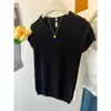 Camiseta de Verano Nuevo Estilo Francés con Espalda Calada para Mujer con Diseño Rayado, Top Dulce y Picante de Punto de Seda Helada de Manga Corta