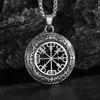 Moda transfronteriza temu AliExpress piel de camarón retro antiguo plata runa brújula pirata colgante accesorios para joyería DIY