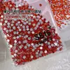 Joyería para Uñas con Diamantes Planos de Color Naranja, Joyería para Uñas con Pedrería de Vidrio con Forma de Diamante Redondo Pequeño Plano de Color Ámbar Rojo Naranja Rojo