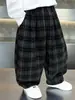 Pantalones para Niños Otoño 2026 Nuevos Elegantes Pantalones de Cuadros Holgados Hoz para Niños Pantalones Casuales de Primavera y Otoño
