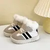 Botas de Nieve para Niños, Zapatos de Invierno con Piel para Niños, Engrosados y de Terciopelo, Zapatos Grandes de Algodón para Niños Bebés, Zapatos de Pan para Niñas, Cálidos