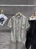 Camisa Rayada de Manga Corta de Verano de Gama Alta Camisa Casual Elegante de Moda para Hombre Estilo Japonés Camisa de Marca de Moda Camisa Juvenil