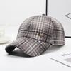 2025 Nuevo Sombrero de Primavera y Otoño para Mujer Pata de Gallo Combinable Moda Gorra de Béisbol Viaje Retro Cuadros Gorra de Copa Dura