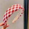 Diadema Estilo Tweed Cabeza Roja Diadema de Año Nuevo Ramillete de Pelo Pasador de Ala Ancha Pasador Pequeño Diadema para Mujer Nuevo Otoño e Invierno 2024