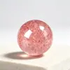 Cuentas Sueltas de Cristal de Fresa Natural Grado 7A Redondas para Pulseras y Collares Hechos a Mano DIY Accesorios de Material de Cristal Natural