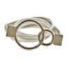 Cadena de cintura elástica de metal con hebilla de doble aro para mujer, estilo informal, estilo cruzado