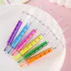Papelaria criativa cor de doce seringa cor marca-texto marcador chanfrado caneta de aquarela material escolar para ensino fundamental caneta marcador