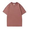 Playera Pesada de 260g Algodón Peinado Xinjiang Cuello Redondo Holgada Hombro Caído Manga Corta Estampado de Marca Trendy para Hombre y Mujer