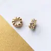 6 Abalorios Espaciadores Circulares de Aleación con Agujero Grande Accesorios para Pulseras de Cristal DIY Joyería Al por Mayor
