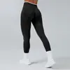Pantalones de yoga europeos y americanos transfronterizos, elásticos para fitness y running, de cintura alta, levanta glúteos, ajustados, color melocotón, con color de contraste, pantalones deportivos para gimnasio