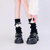 Calcetines Nuevos de Punto con Pompones de Patrón de Diamante para Mujer, Calentadores de Piernas Blancos de Media Pantorrilla, Calentadores de Piernas de Punto Trenzado de Color Sólido