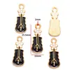 Colgante de Nota Musical de Guitarra Esmaltada Colorida Serie de Instrumentos de Piano Accesorios para Joyería DIY Encanto para Llavero W505