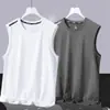 Chaleco de seda de hielo sin mangas de fitness de verano para hombre, camiseta holgada de secado rápido de talla grande para correr, baloncesto, entrenamiento deportivo, chaleco de marea