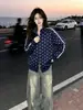 Sudadera de Marca de Moda Estilo Americano a Rayas con Cuello Alto y Estampado de Estrellas para Mujer, Chaqueta Deportiva Casual Otoño e Invierno, Novedad Otoño 2026