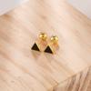 Pendientes geométricos triangulares de plata S925 para mujer, nuevos pendientes con doble agujero en la oreja, accesorios de rosca para las orejas.