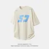 Camiseta de Manga Corta Estampada Estéreo de Color Contrastante para Hombre en Verano, Texturizada de Algodón Puro de Media Manga, Simple, Holgada, Casual, Camiseta Deportiva Q