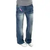 Jeans Americano de Cintura Baixa com Barra Flare Pequeno para Mulheres 2025 Primavera & Outono Novo Retro Slim Look Emagrecedor Padrão de Raio Calças de Comprimento Total