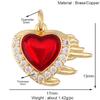 S55 Nuevo Popular Europeo y Americano Concha Corazón Rojo Amor Colgante Pequeño con Zircón