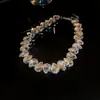 Set de Pendientes y Collar de Borla de Diamante Super Brillante Estilo Palacio Perlas Lujo Accesible Gama Alta Cadena para Clavícula Diseño Joyería