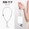 Correa de Cadena de Perlas de Alta Gama para Teléfono para Mujer, Cadena Súper Elegante para Muñeca con Almohadillas, Cadena Corta Antiperdida y Antirrobo