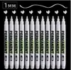Marcador Blanco Impermeable Resaltador de Arte Secado Rápido Tinta Base Agua Pincel de Pintura Borrable Nuevo Marcador de 1mm Venta al por Mayor