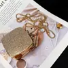 2026 Bolsa Pequena Redonda de Acrílico Totalmente Cravejada com Diamantes Bolsa Transversal Bolsa Abaixo da Montanha com Pinheiro Bolsa Feminina Kasle