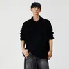 Camisa de Manga Larga Waffle Crujiente 03 para Hombre, Sudadera Pesada, Top Casual con Cuello Campana para Hombre Primavera 2026