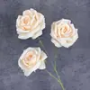 Flores Artificiais Rosas de 3 Cabeças Layout de Cena de Casamento Decoração de Casa Flores de Seda Feitas à Mão Ornamentos de Flores Artificiais Cross-Border Atacado