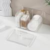 Caja de Almacenamiento de Algodones de Maquillaje a Prueba de Polvo con Tapa Caja de Almacenamiento Transparente Esponja para Maquillaje Caja Multifuncional para Algodones Desmaquillantes Caja de Exhibición de Cosméticos