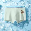 Roupa Íntima Masculina de Malha de Seda Gelada, Estilo Fino de Verão, Estampa de Urso, Boxer para Crianças Médias e Grandes, Shorts Planos para Estudantes, Exportação