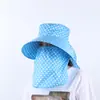 Chapéu de Sol para Mulheres, Chapéu de Proteção Solar, Chapéu de Aba Larga, Chapéu de Sol com Proteção Facial para Ciclismo, Chapéu para Colheita de Chá, Chapéu Casual para Adultos com Proteção UV
