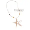 Collar Largo de Estrella de Mar para Mujer Estilo Vacaciones en la Costa Sensación de Alta Gama Cadena para Suéter Nuevo Estilo 2025 Accesorio para Colgar en el Cuello