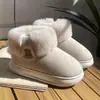 Botas de nieve cálidas, antideslizantes, forradas de felpa, zapatos de invierno para exteriores de caña alta para mujer, gamuza gruesa, con suelas gruesas