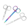 Tijeras para Recortar Cejas, Recortador de Vello de Cejas y Nariz, Tijeras de Belleza de Punta de Acero Inoxidable, Pestañas Postizas, Tijeras de Maquillaje, Tijeras de Belleza