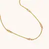 Collar Cruzado Europeo y Americano con Circonita Marquise Acero Inoxidable Chapado en Oro de 18K Sentido de Diseño de Nicho Moda Simple Collar para Mujeres