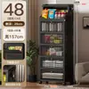 Armario de almacenamiento plegable sin instalación para uso doméstico, armario de almacenamiento multicapa estilo vintage para dormitorio, cocina, casa de alquiler, estante de pared