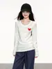 Camiseta de Manga Larga Cálida Negra de Nuevo Estilo Otoño-Invierno para Mujer, Hombro Normal, Cuello en V, Capa Interior, Ropa Exterior, Top Adelgazante Favorecedor, Camiseta Base