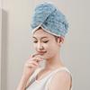 Nuevo producto forro polar de bambú encaje de cáñamo doble forro polar de coral gorro de ducha suave absorbente turbante adulto para el hogar gorro de ducha venta al por mayor