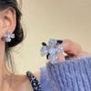 Pendientes de flores de cristal para mujer, ligeros, lujosos, de alta gama, inspirados en nichos, estilo Mori 2023, nuevo estilo extranjero.